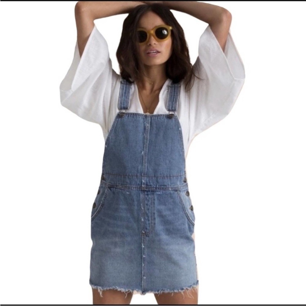 Billabong x Sincerely Jules Fade Away‎ Denim Overall Dress Blue Small